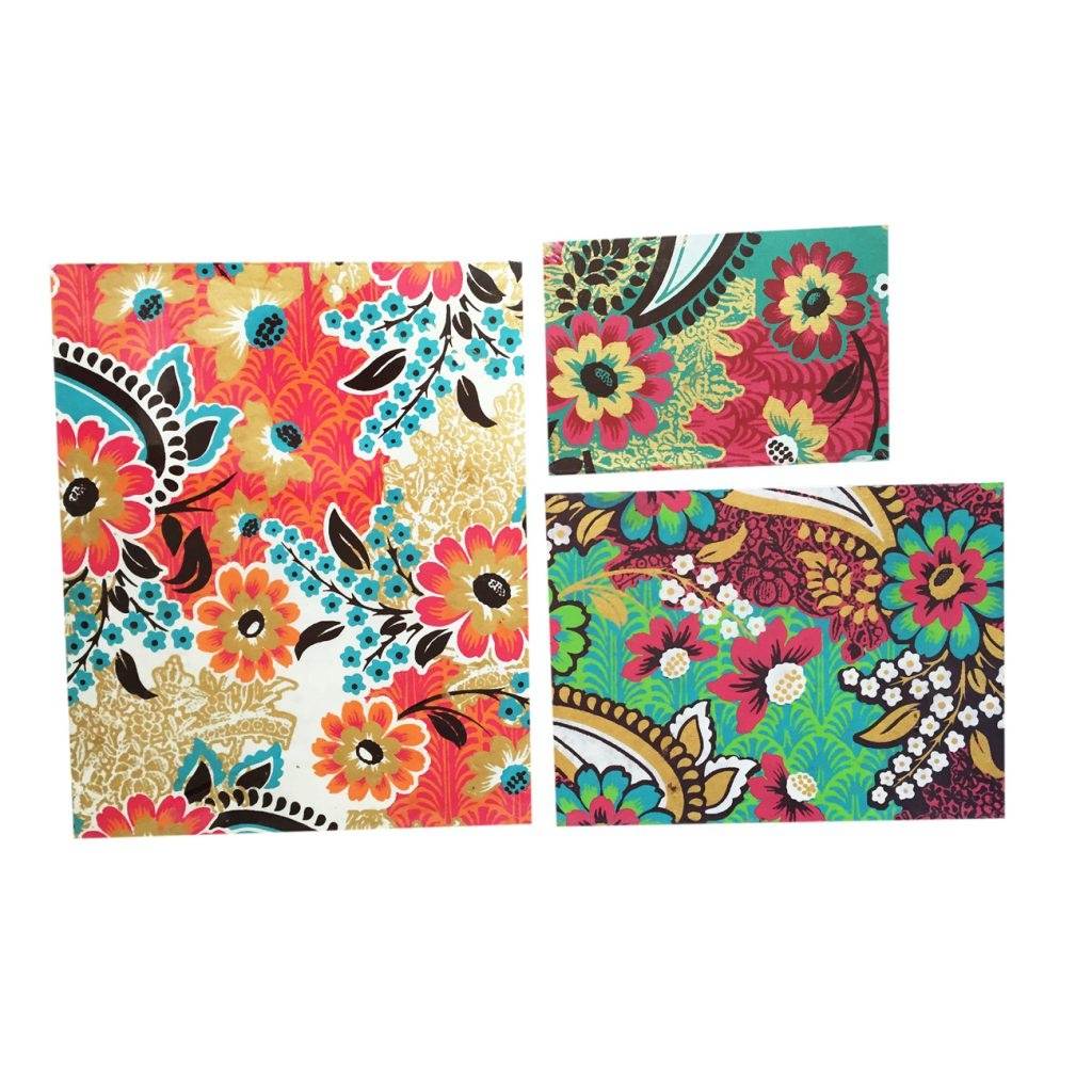 Set of 3 Vibrantly Colored Contemporary Floral Pattern Notebooks 10"