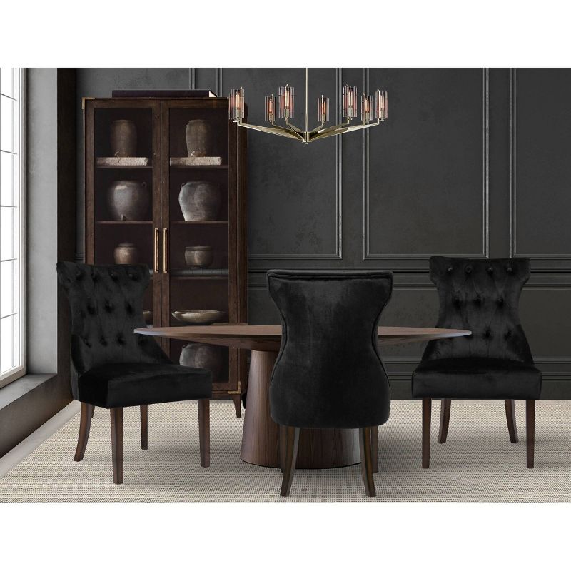 Set of 2 Bronte Velvet Dining Chair Black - Chic Home Design
