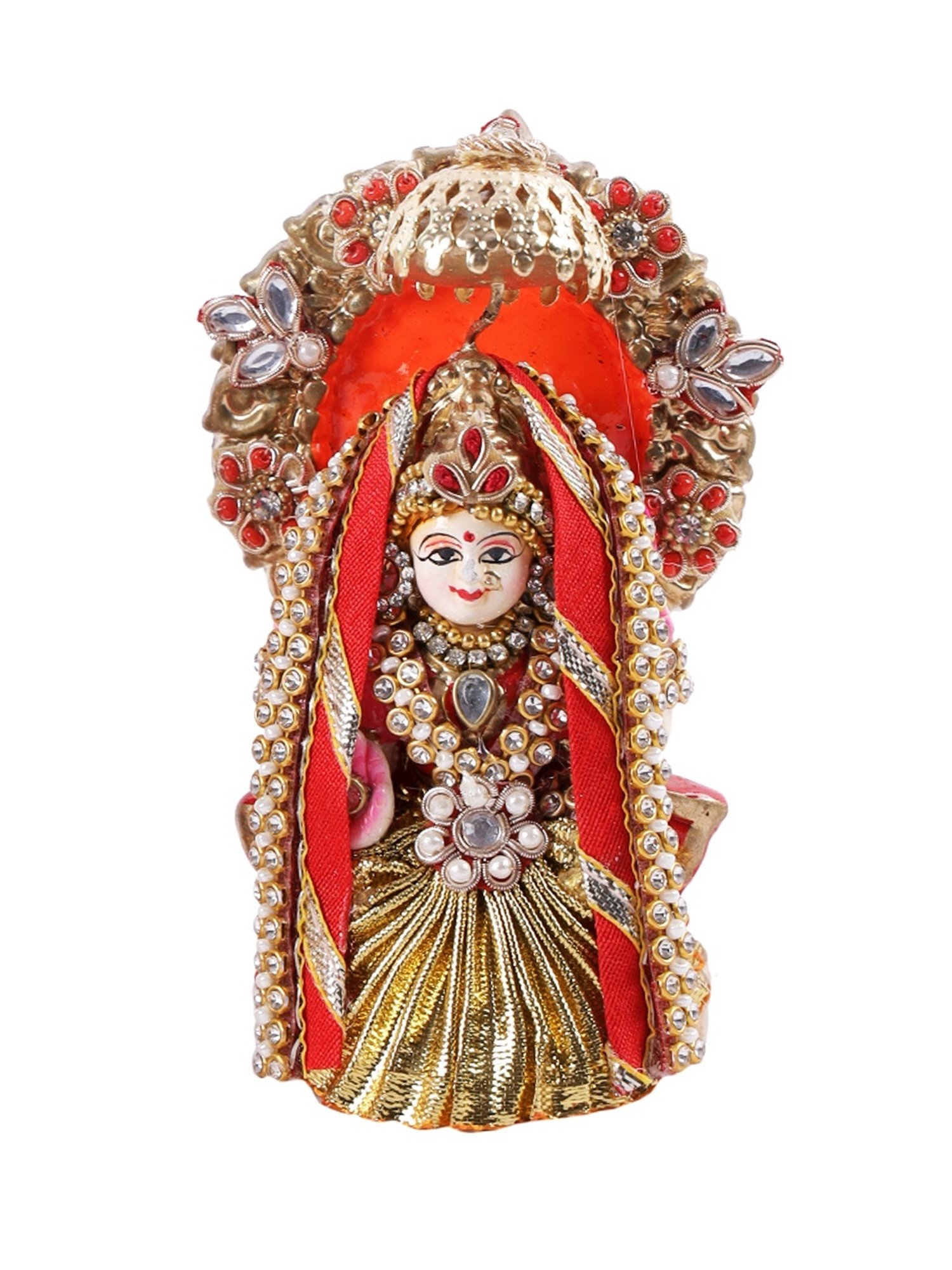 Aapno Rajasthan Solid Multicolor Terracotta Laxmi & Ganesh Idol - Set of 2