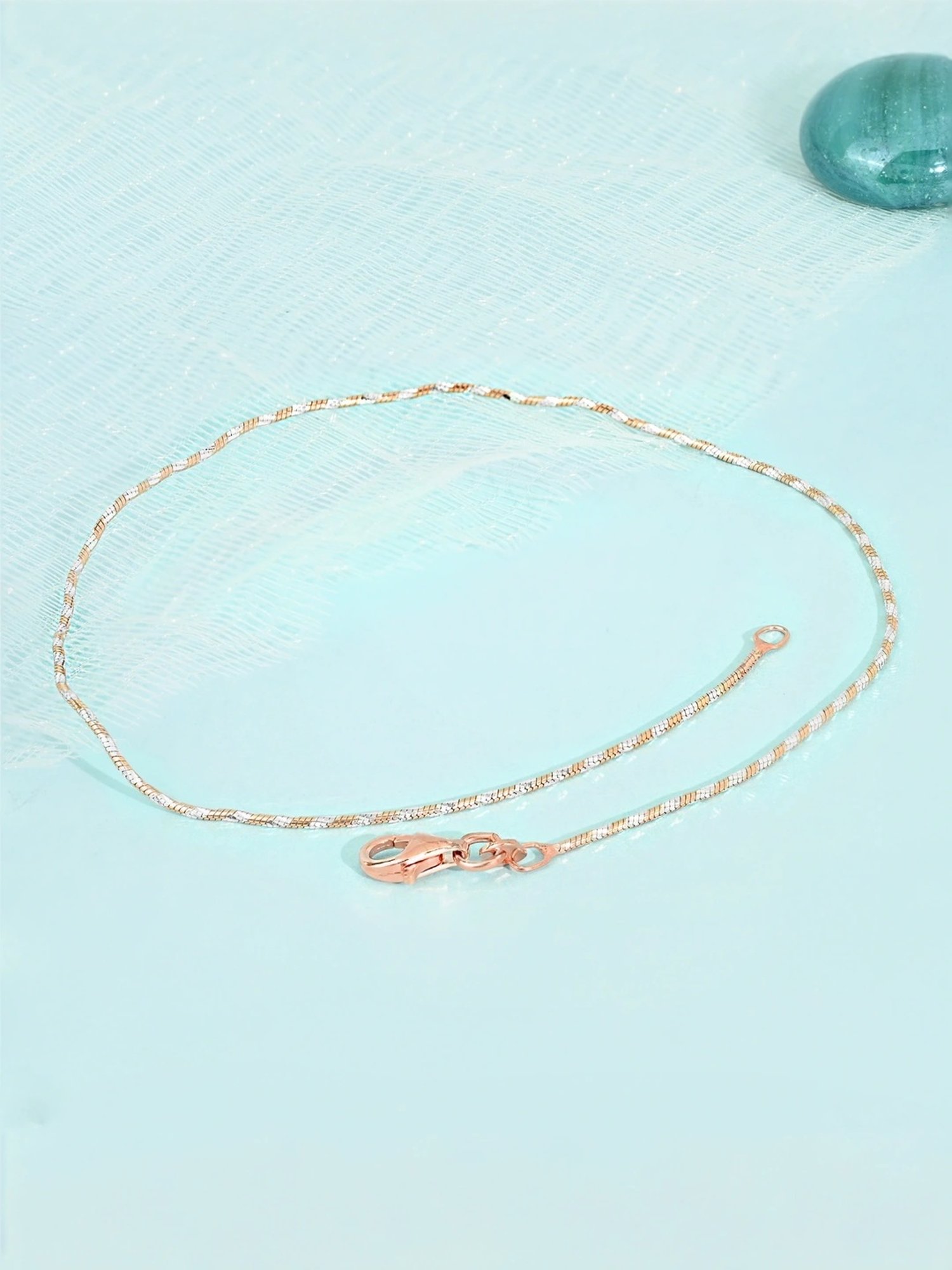 Touch925 Twisted Silver Anklet for Women