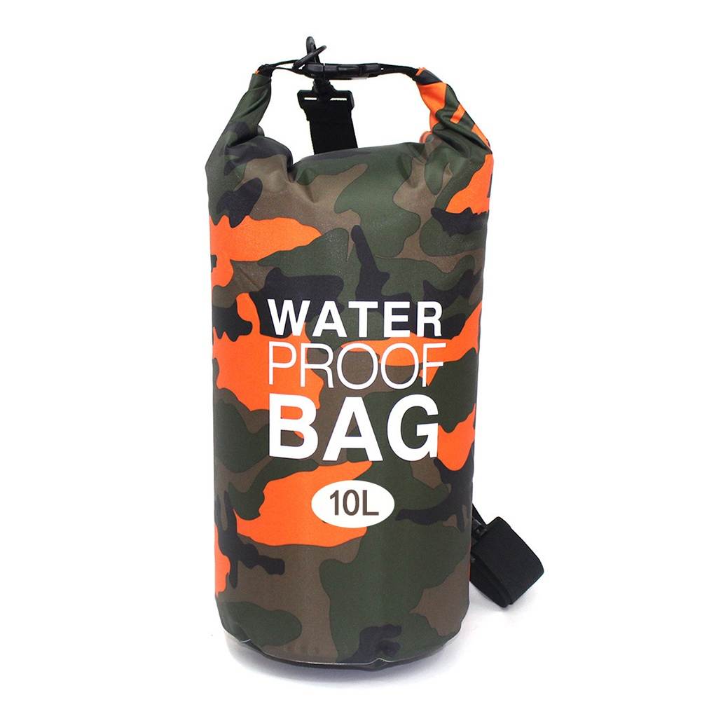 3pcs Outdoor Camouflage Waterproof Bags PVC Bucket Pack Beach Shoulder Bag for Swimming Boating Kayaking (Mixed Colors, 2L+5L+10L)
