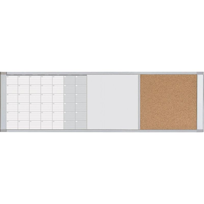 Universal Cork/Dry Erase Board, Melamine, 24 x 18, Black/Gray Aluminum/Plastic Frame