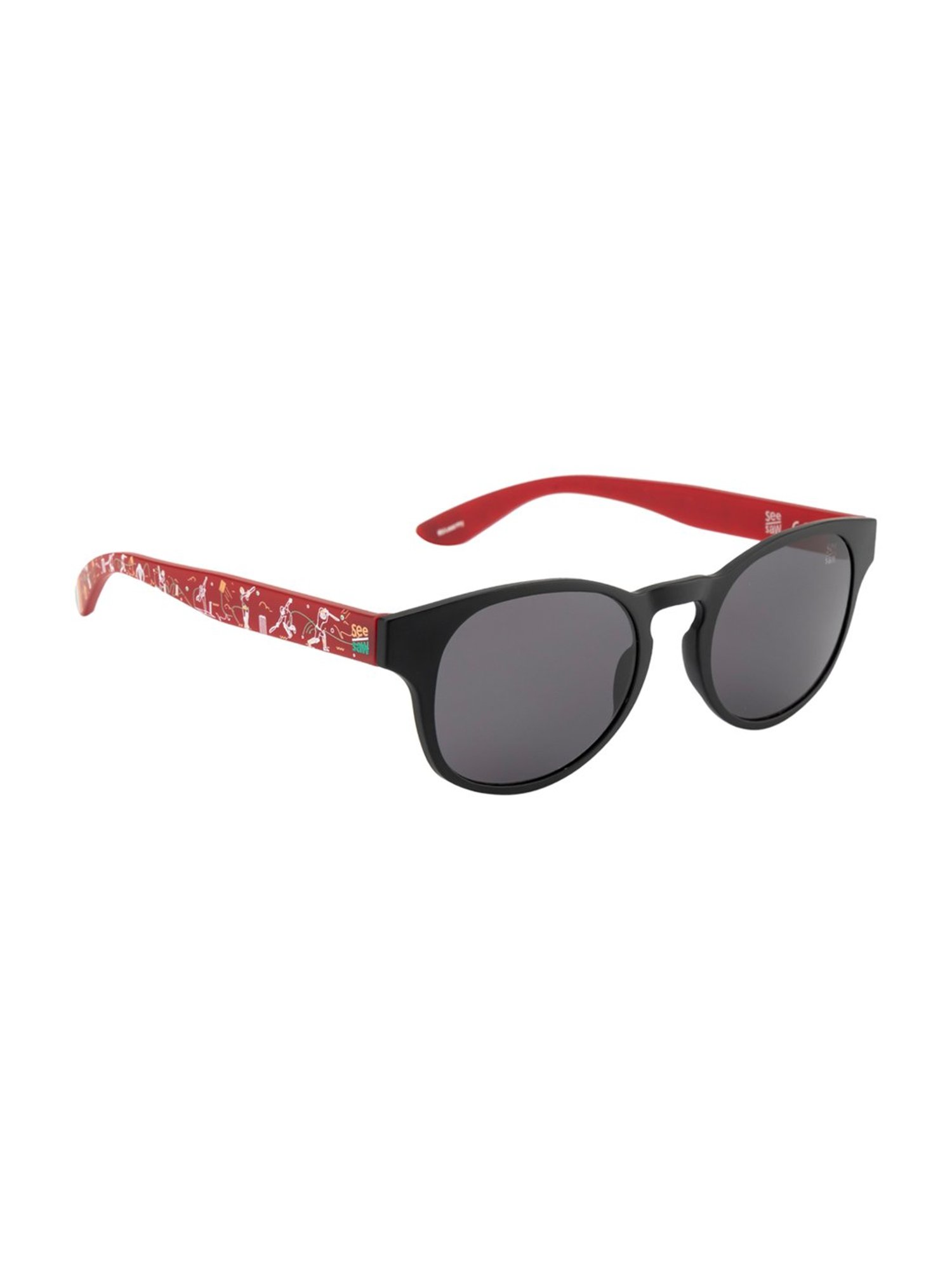 SeeSaw Light Grey Round Unisex Sunglasses