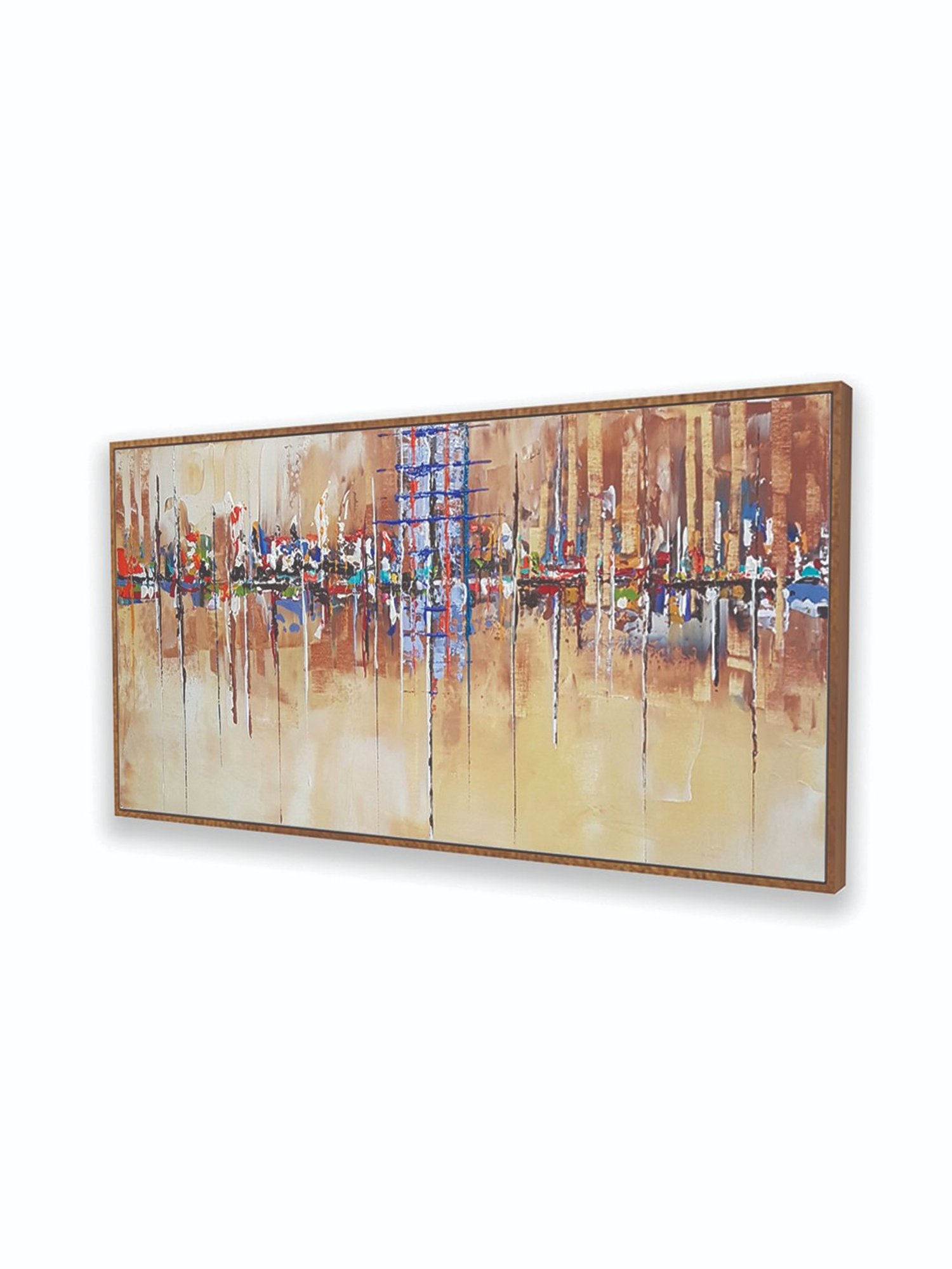 Art Street Water City Printed Brown Engineered Wood Wall Art