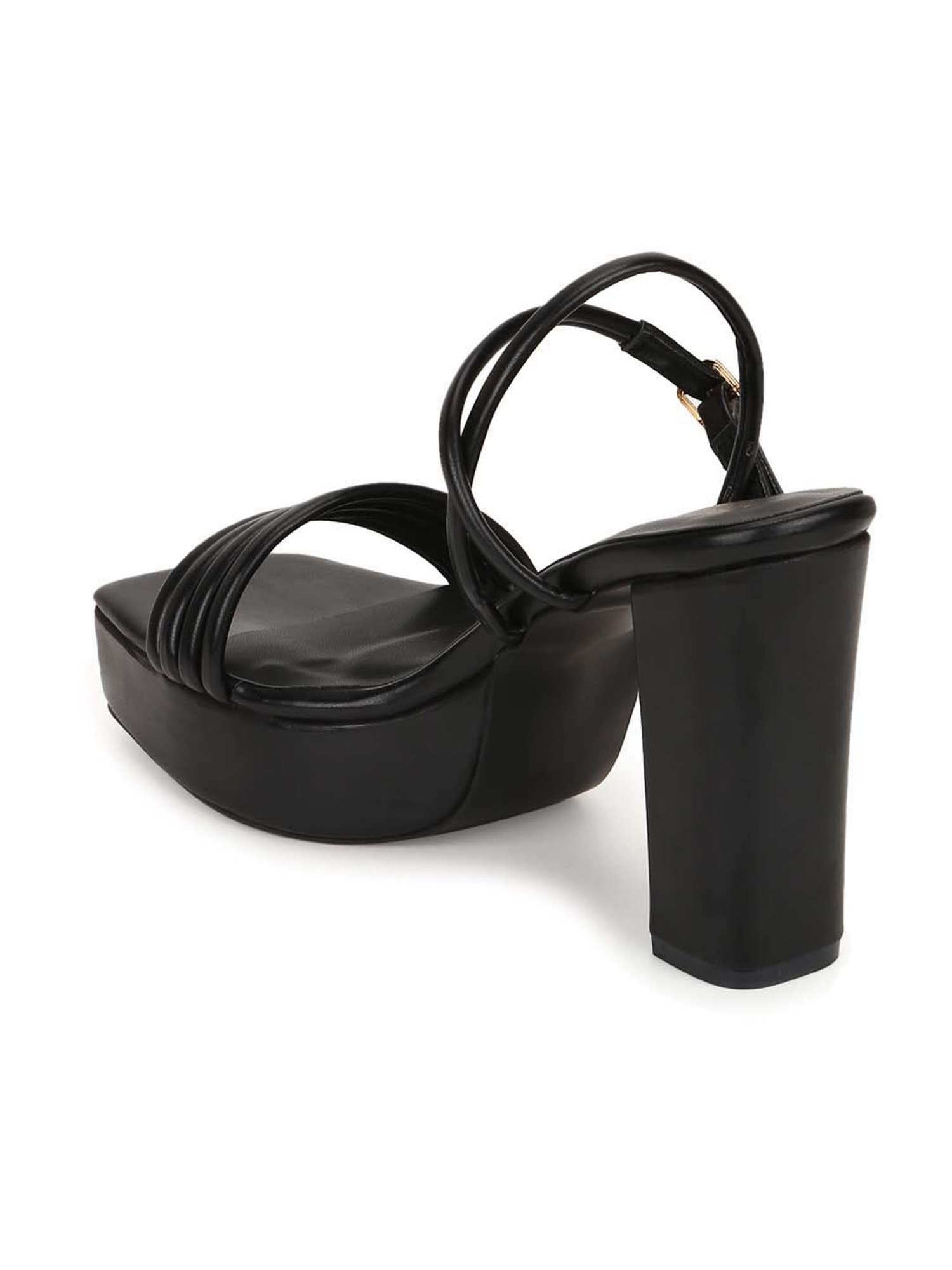 Truffle Collection Women's Black Ankle Strap Sandals