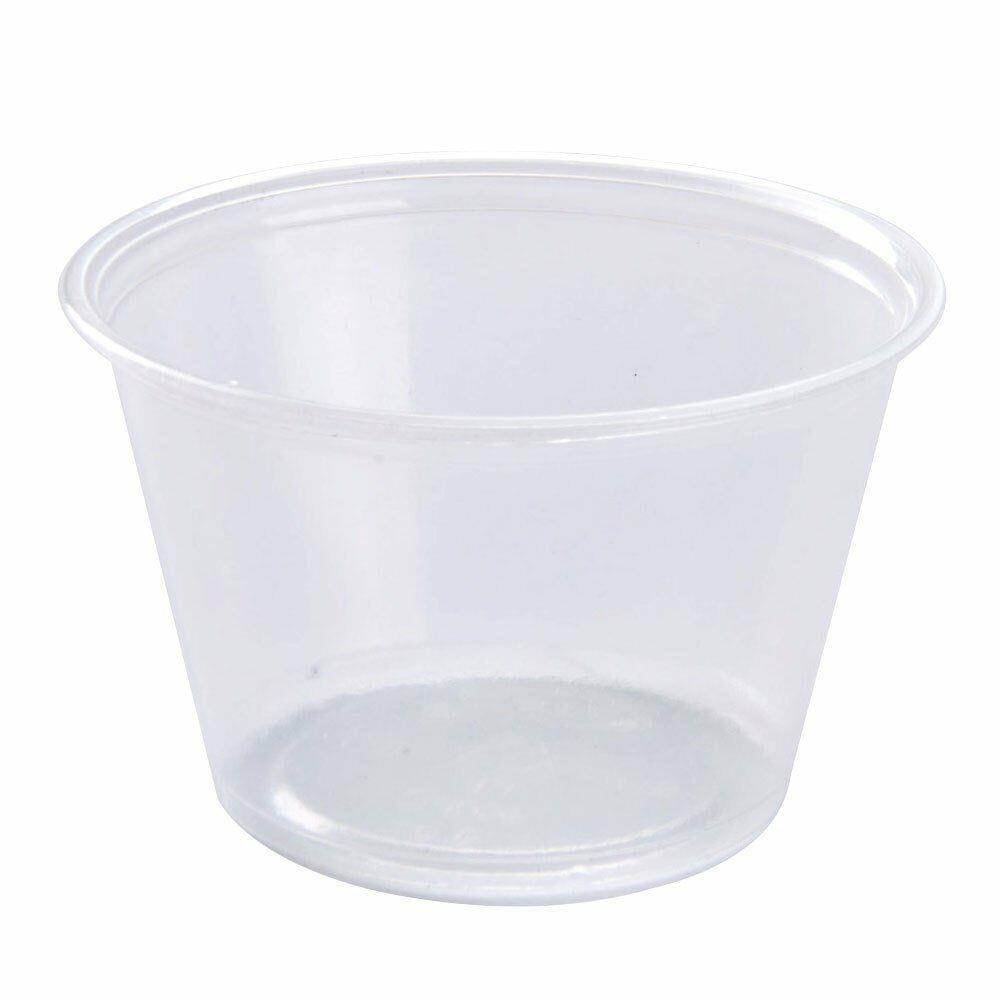 Dart 400PC, 4 Oz Conex Clear Portion Polypropylene Cups with Lids, (100)