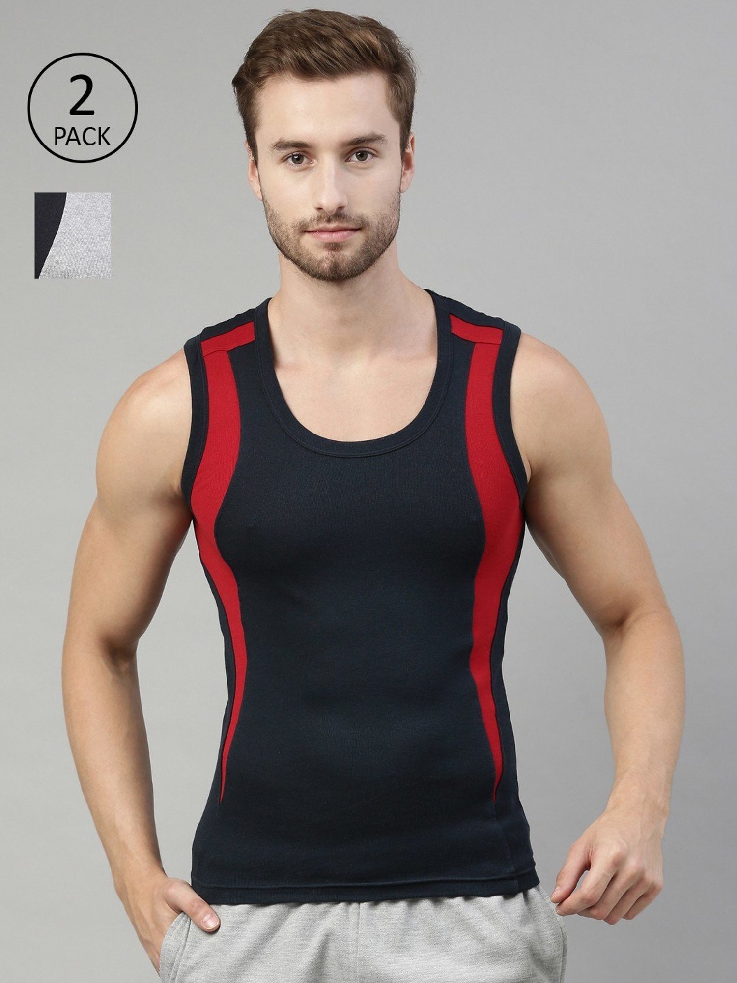 Dixcy Scott Originals Multi Cotton Regular Fit Vest - Pack Of 2