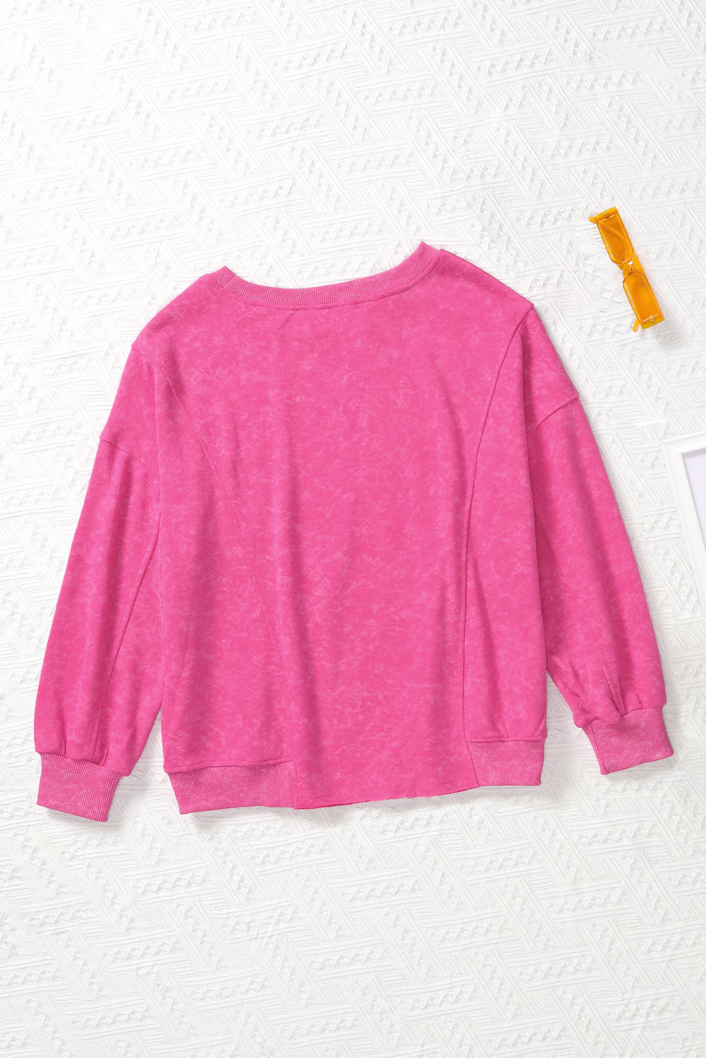 Pink Sequins Candy Cane Round Neck Sweatshirt