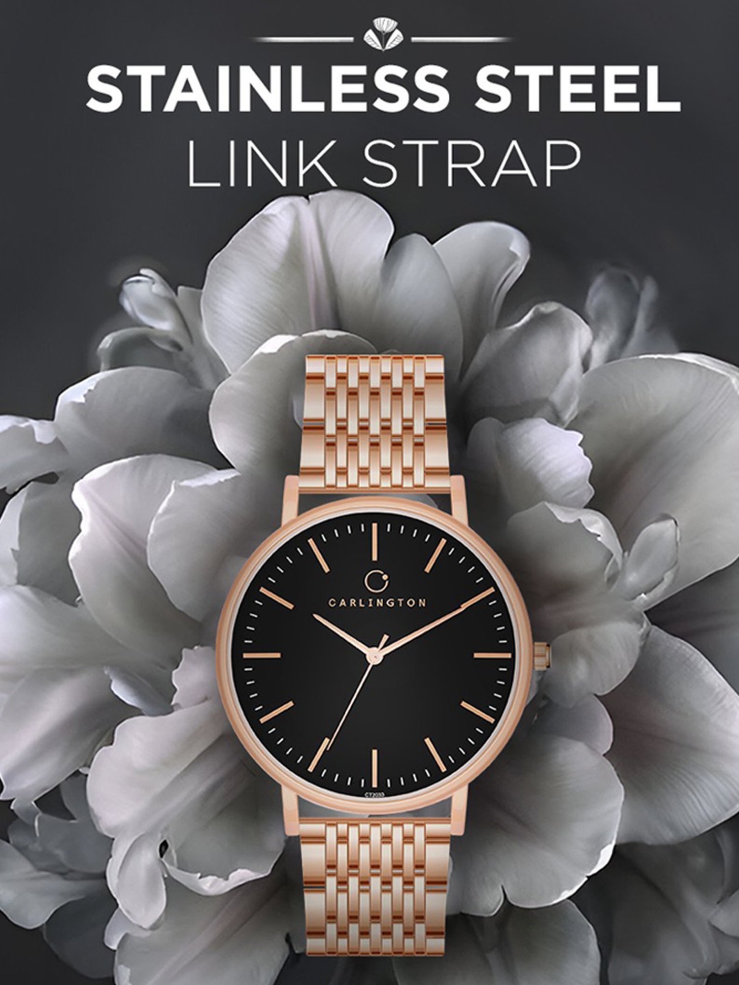 Carlington Iconic 2033 RoseBlack Analog Watch for Women