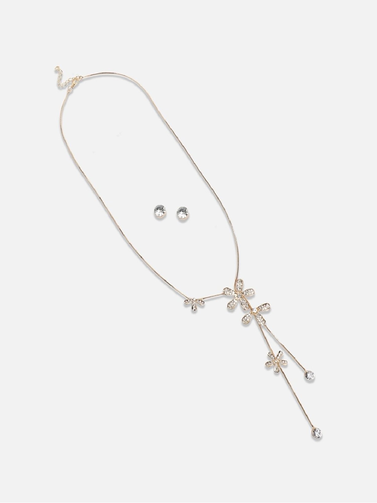 Sohi women's flower drop negligee necklace chalice silver