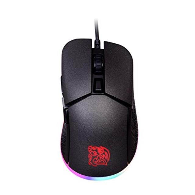thermaltake tt esports iris optical 16.8 million color rgb aura illumination 9 lighting effects 5000 dpi pmw3325 sensor ergonomic softwarecontrolled gaming mouse moirswdohbk04
