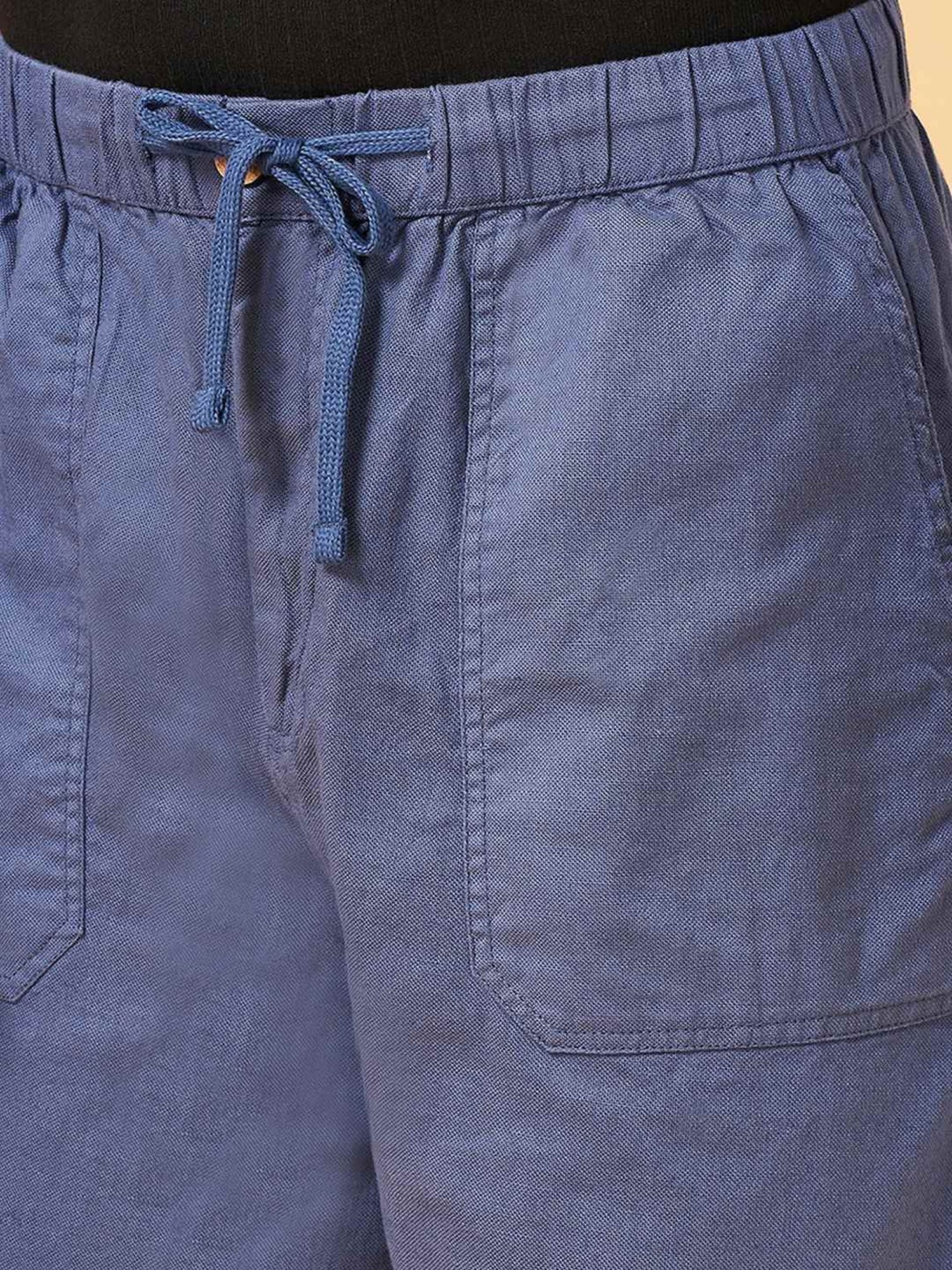 7 Alt by Pantaloons Teal Relaxed Fit Trousers