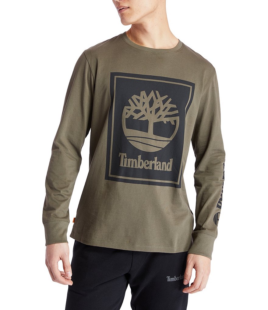 Timberland Stack Logo Long-Sleeve Organic Cotton Tee