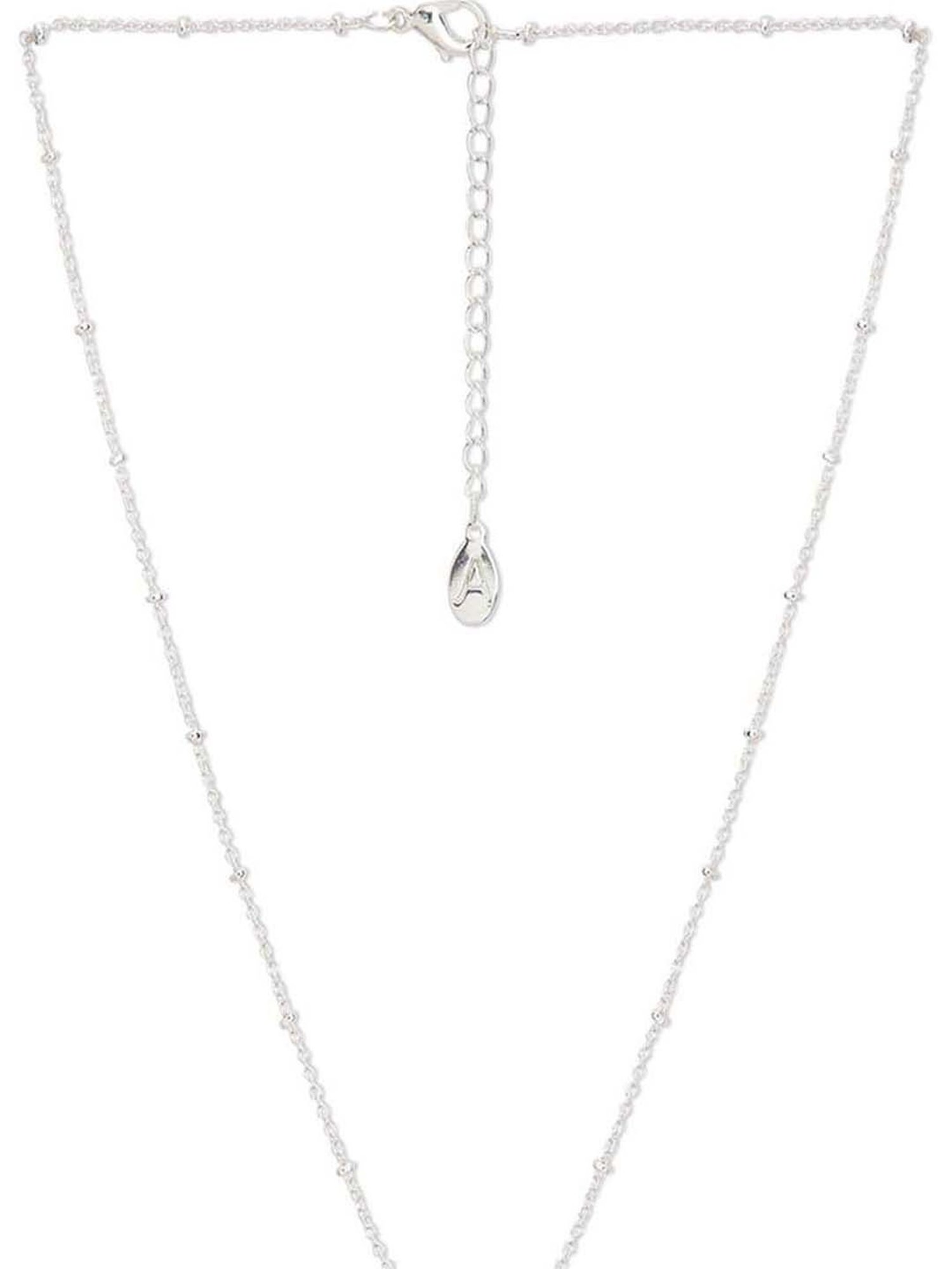 Accessorize London Women's Silver Textured Heart Pendant Necklace