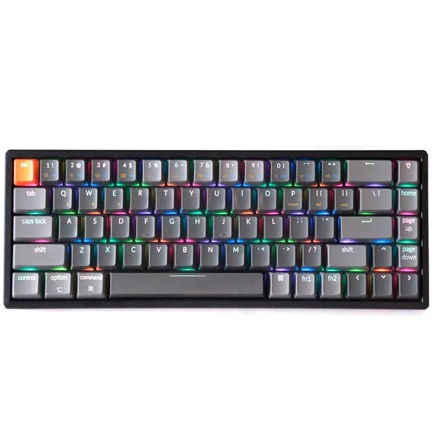 Keychron K6 Hot Swappable Wireless Bluetooth 5.1/Wired Mechanical Gaming Keyboard, 65% Compact 68-Key RGB LED Backlit N-Key Rollover, Doubleshot ABS Keycaps,for Mac Windows