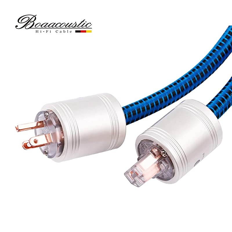 JIB  Blueberry Series 4N OFC Power Cord Male to Female Power CableUS Plug for Subwoofer Amplifier DVAV 32ft1M