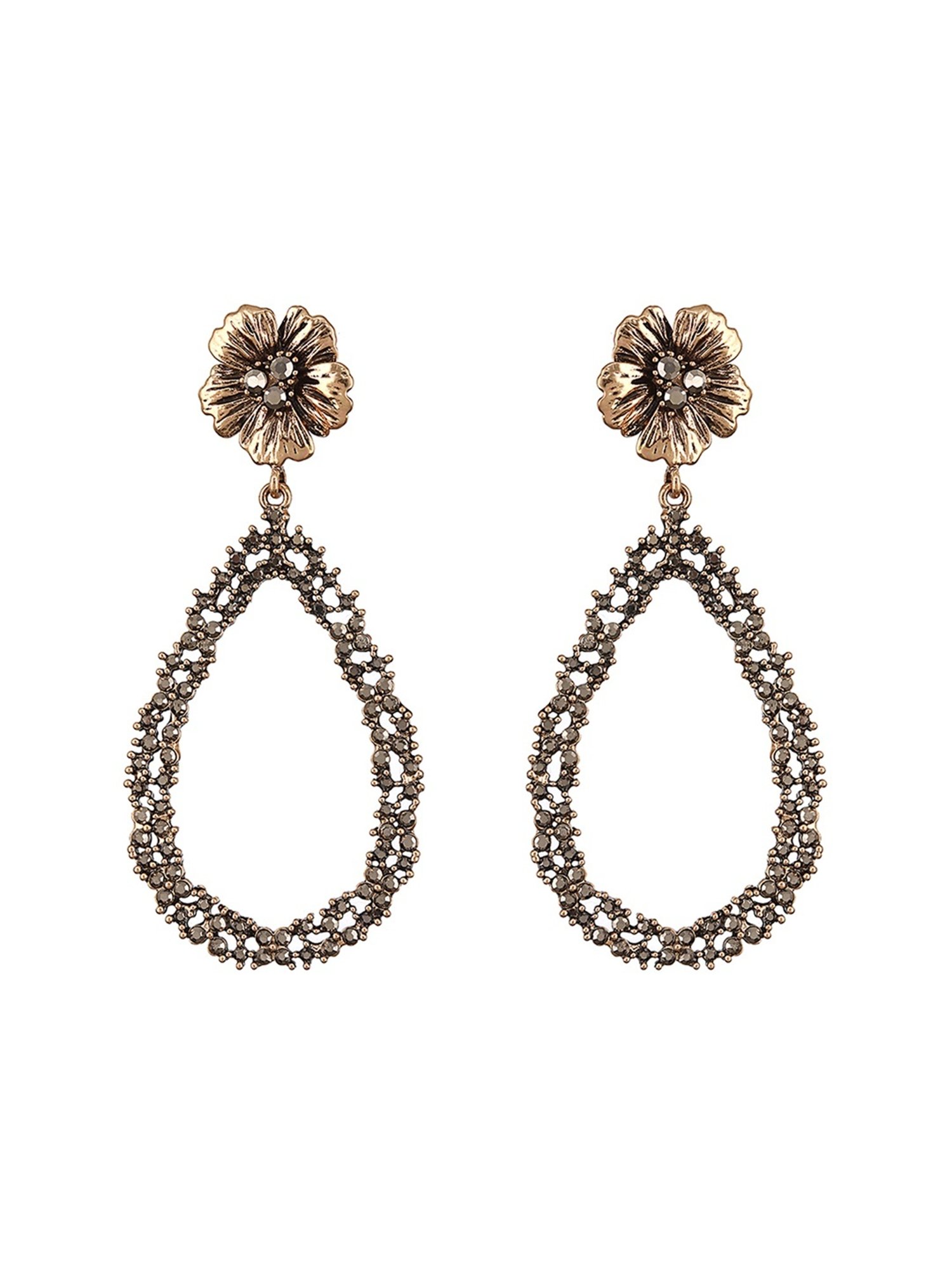 Aatmana Gold-Toned TearDangler Shaped Dangler Earrings