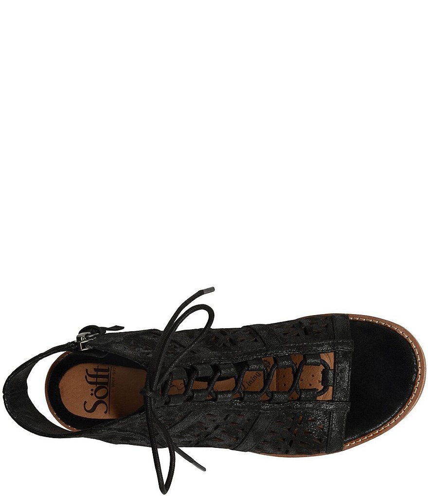 Sofft Nora Geometric Perforated Suede Ghillie Sandals