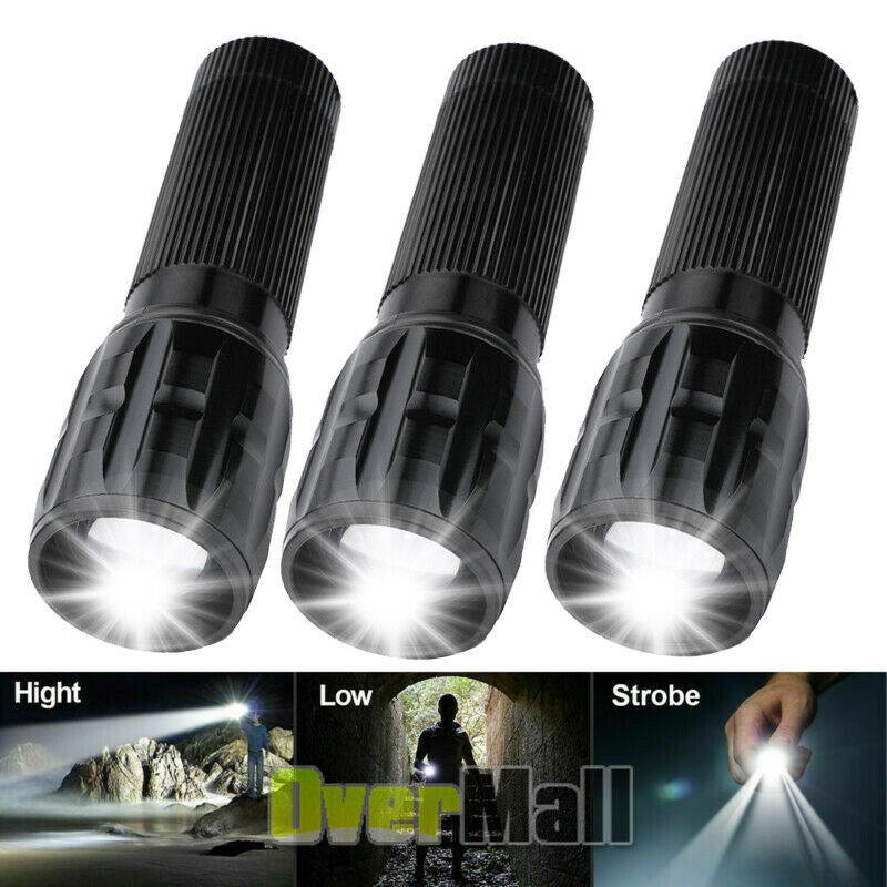 3Pcs Tactical Flashlight Military Grade Torch Small Super Bright Handheld Light