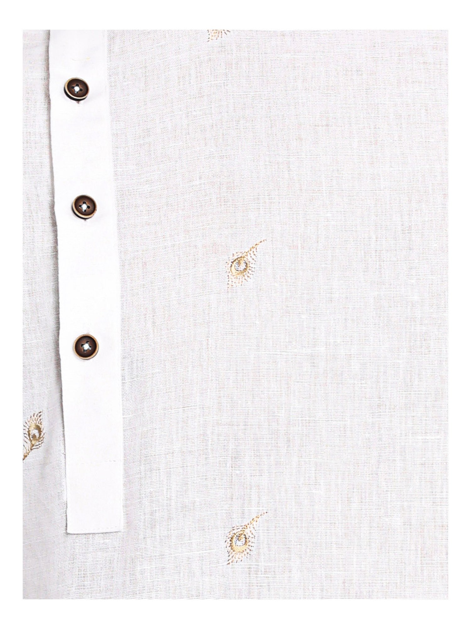 Manyavar White Printed Short Kurta