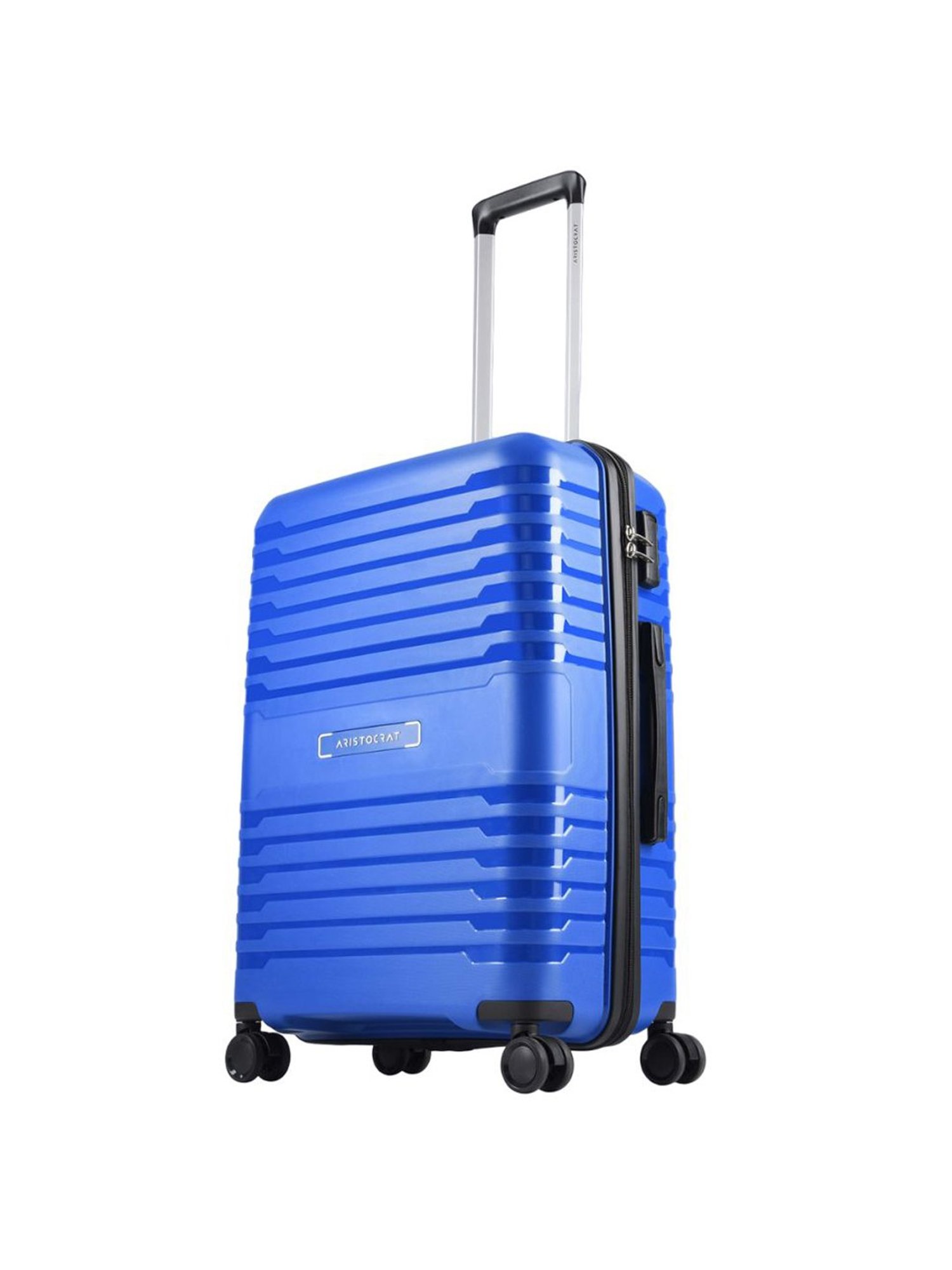 Aristocrat Harbor Blue Solid Hard Medium Trolley Bag Pack of 2