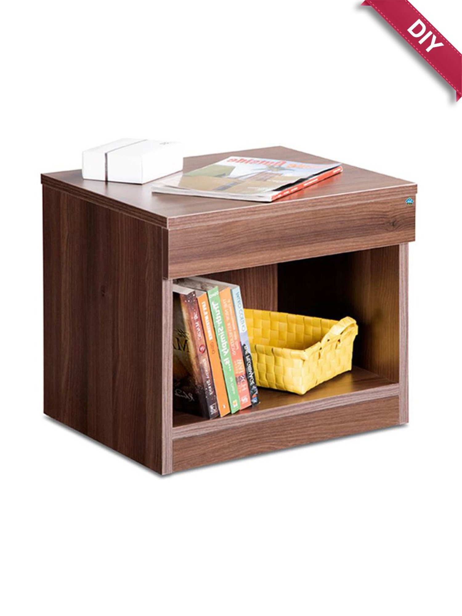 Delite Kom Mia Acacia Dark Engineered Wood Bedside Table