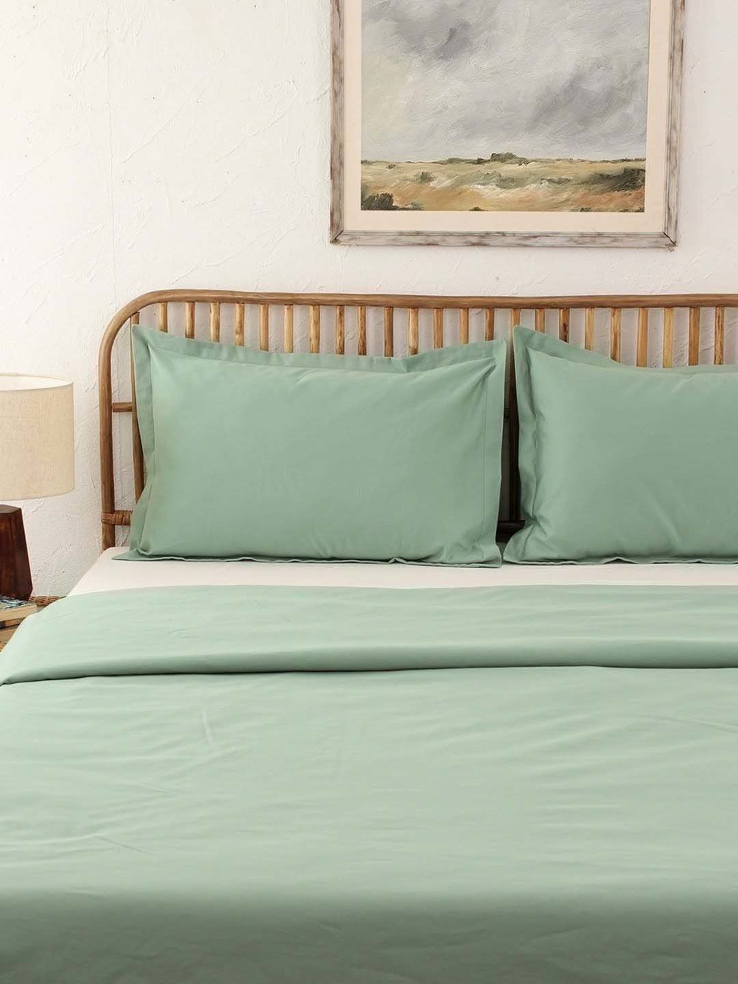 House This Sage Green Cotton 600 TC Double Duvet Cover