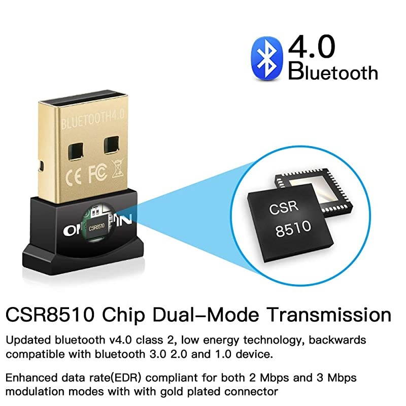USB Bluetooth Adapter CSR 40 Dongle Receiver Transfer Wireless Adapter for PC Computer Laptop Supports Windows 10 81 8 7 Vista XP Upgraded Version
