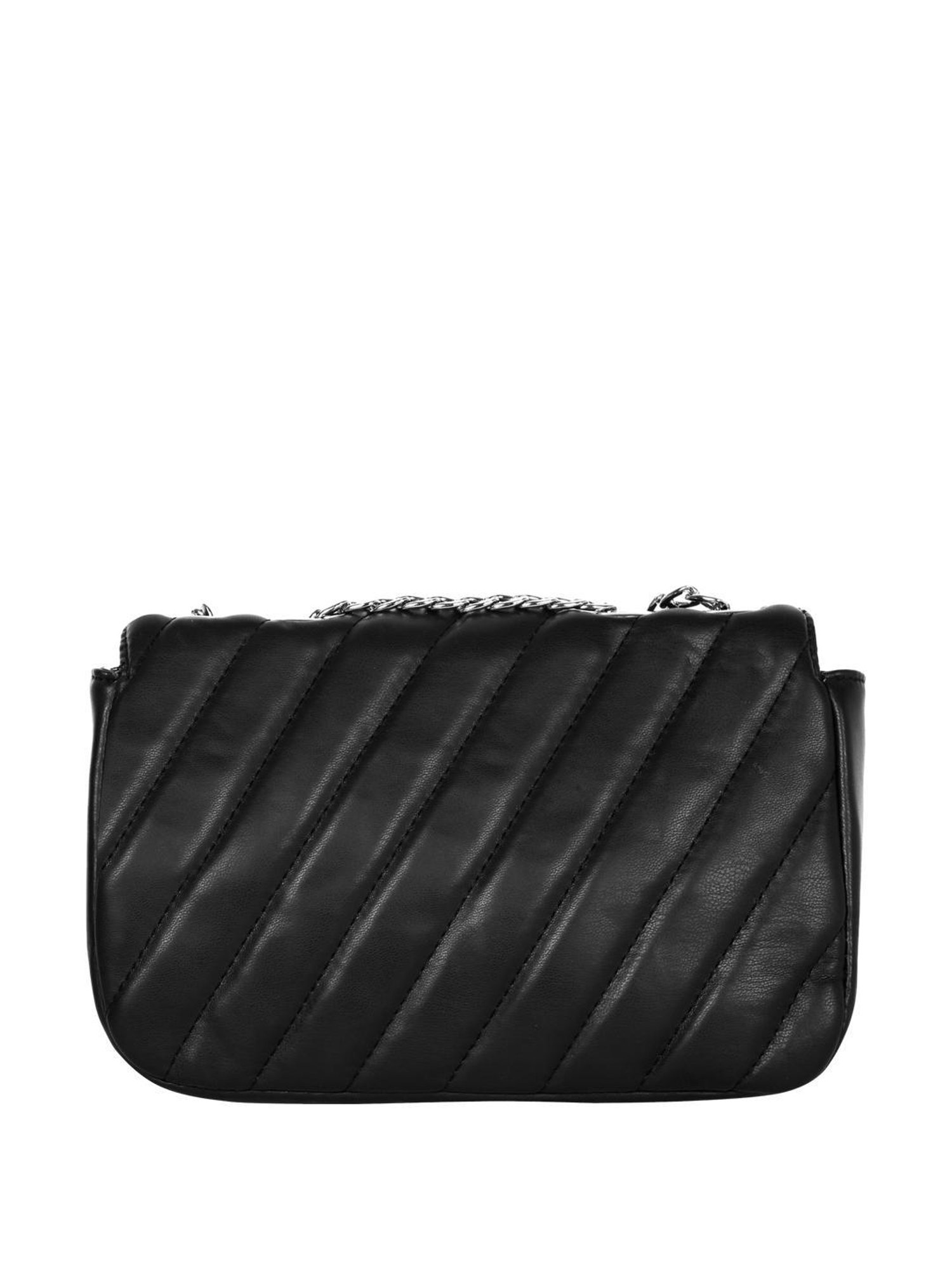 Lino Perros Black Synthetic Quilted Sling Handbag