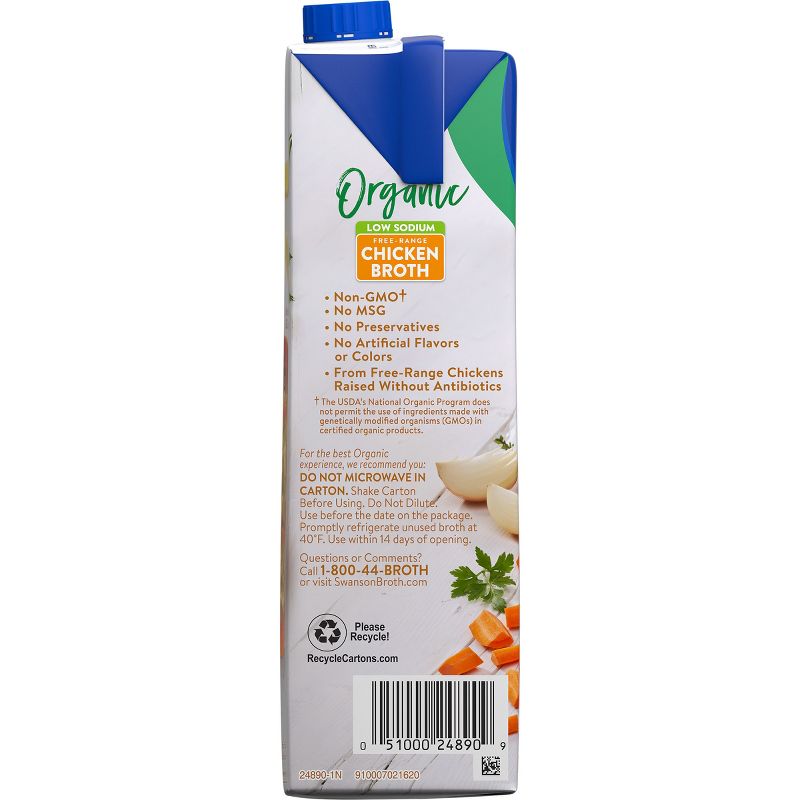 Swanson Organic Low Sodium Free Range Chicken Broth - 32oz