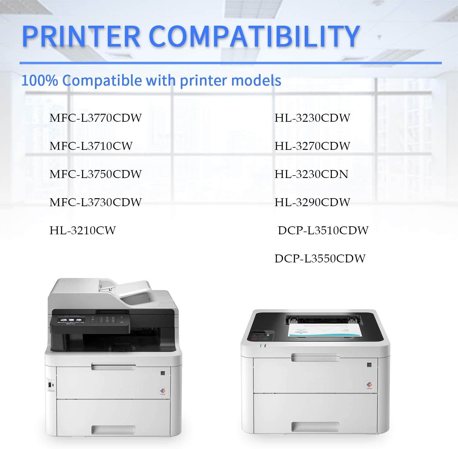 3 Pack TN227C TN227M TN227Y (1C+1M+1Y) Compatible Toner Cartridge Replacement for Brother MFC-L3770CDW L3710CW L3730CDW DCP-L3510CDW L3550CDW HL-3210CW 3230CDN 3290CDW 3230CDW 3270CDW Series Printers