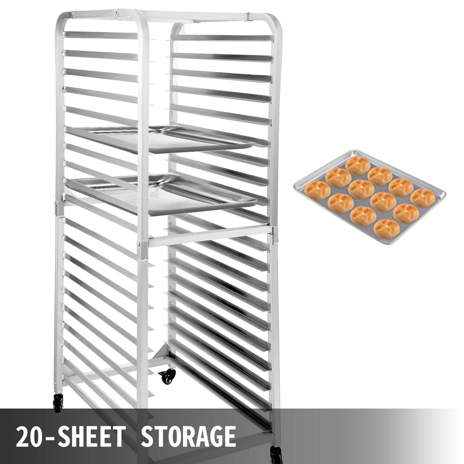 Bun Pan Rack Bakery Rack 20-Tier Aluminum Commercial Home Kitchen Cooling Rack