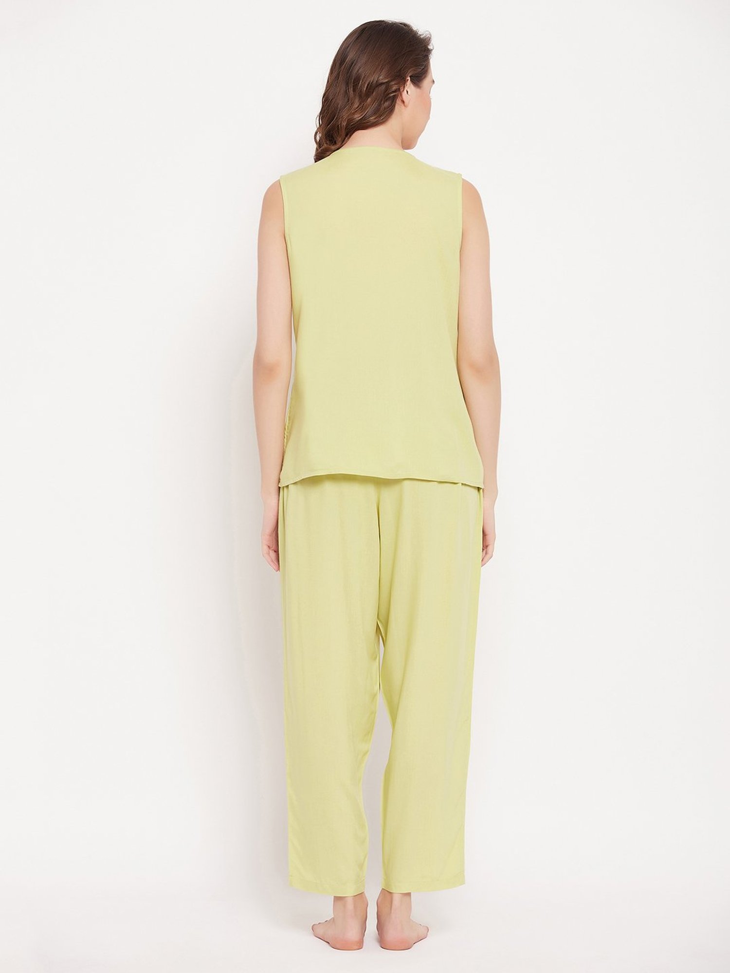 Clovia Green Top With Pyjamas