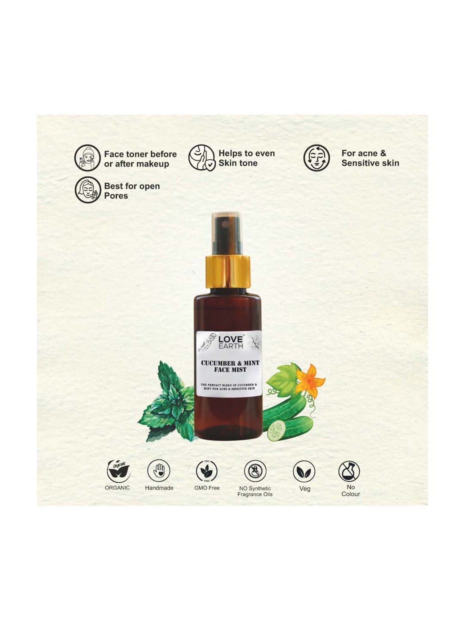 Love Earth Cucumber Mint Face Mist - 100 ml