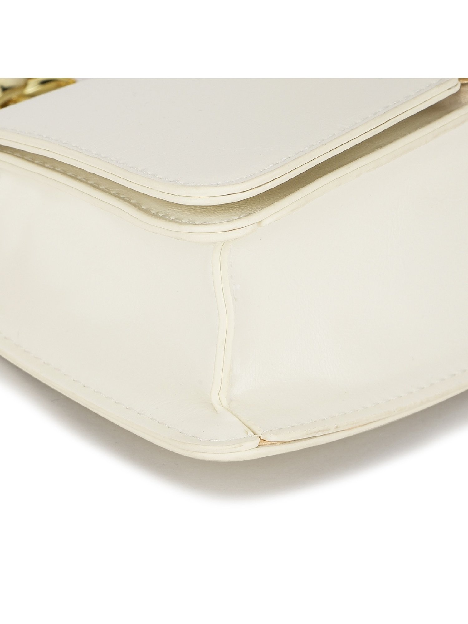 Fastrack White Solid Medium Satchel Handbag