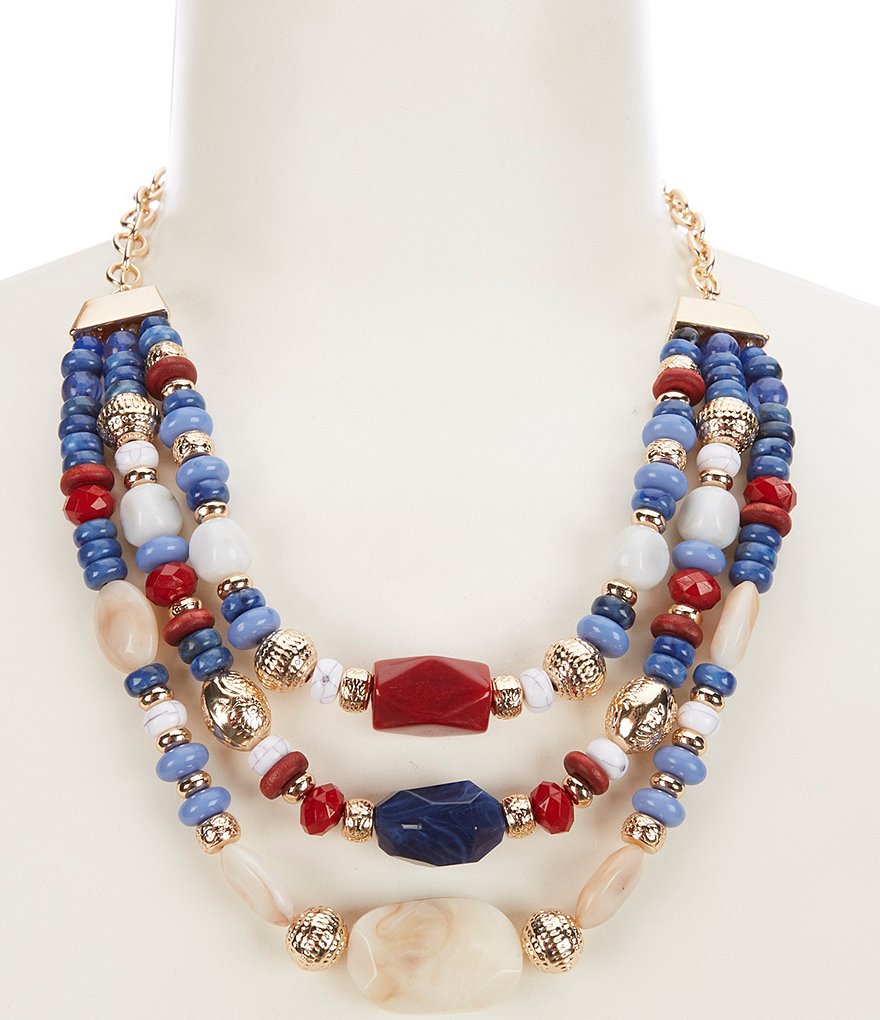 Beaded Multi Strand Necklace