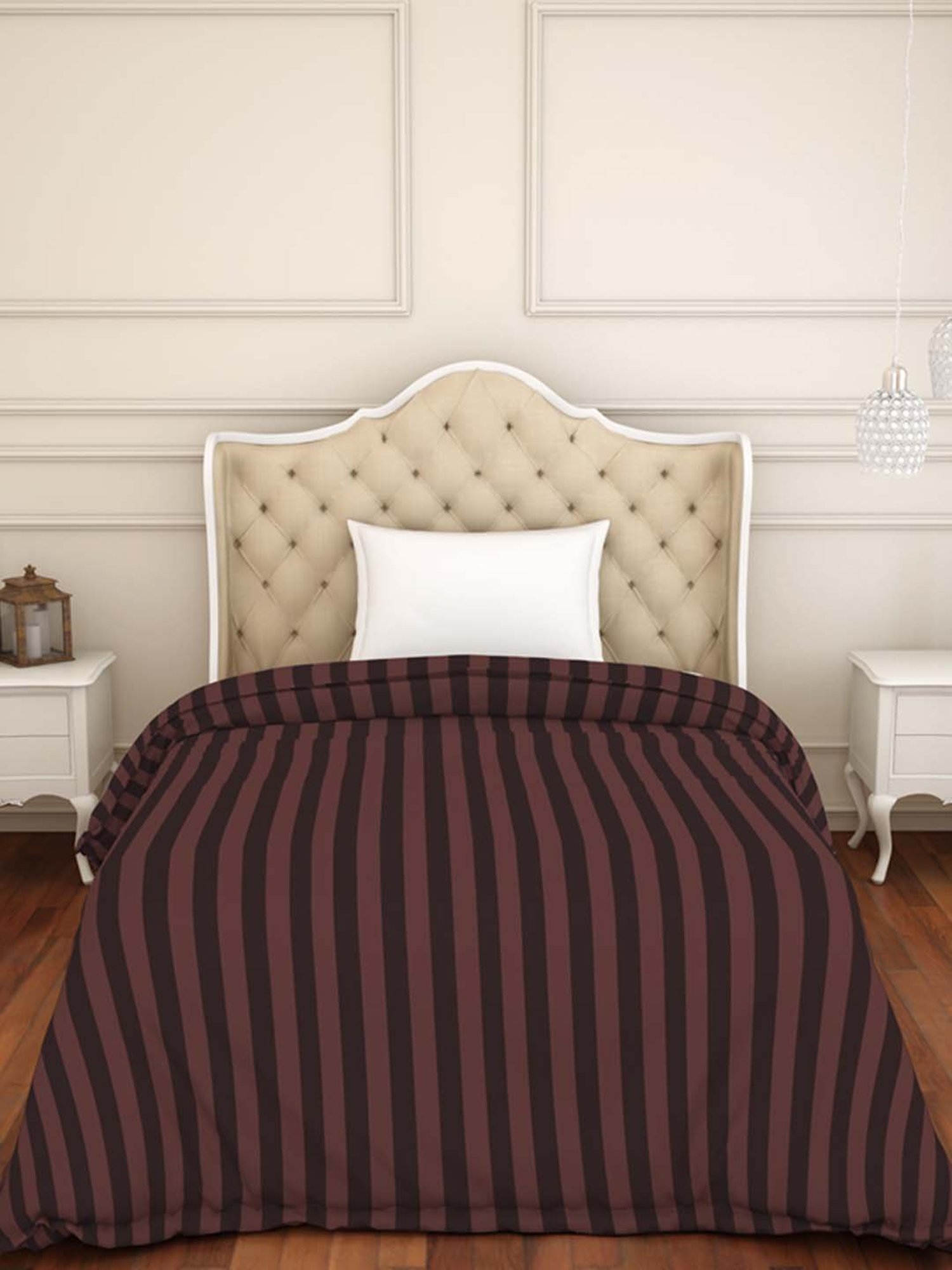 Spaces Skyrise Brown Cotton 210 TC Duvet Cover - Set of 1