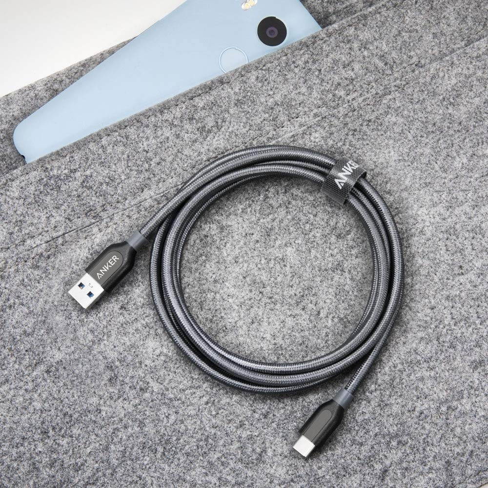 Anker Powerline+ USB C to USB 3.0 Cable (6ft), High Durability, for Samsung Galaxy Note 8, S8, S8+, S9, S10, MacBook, Sony XZ, LG V20 G5 G6, HTC 10, Xiaomi 5 and More