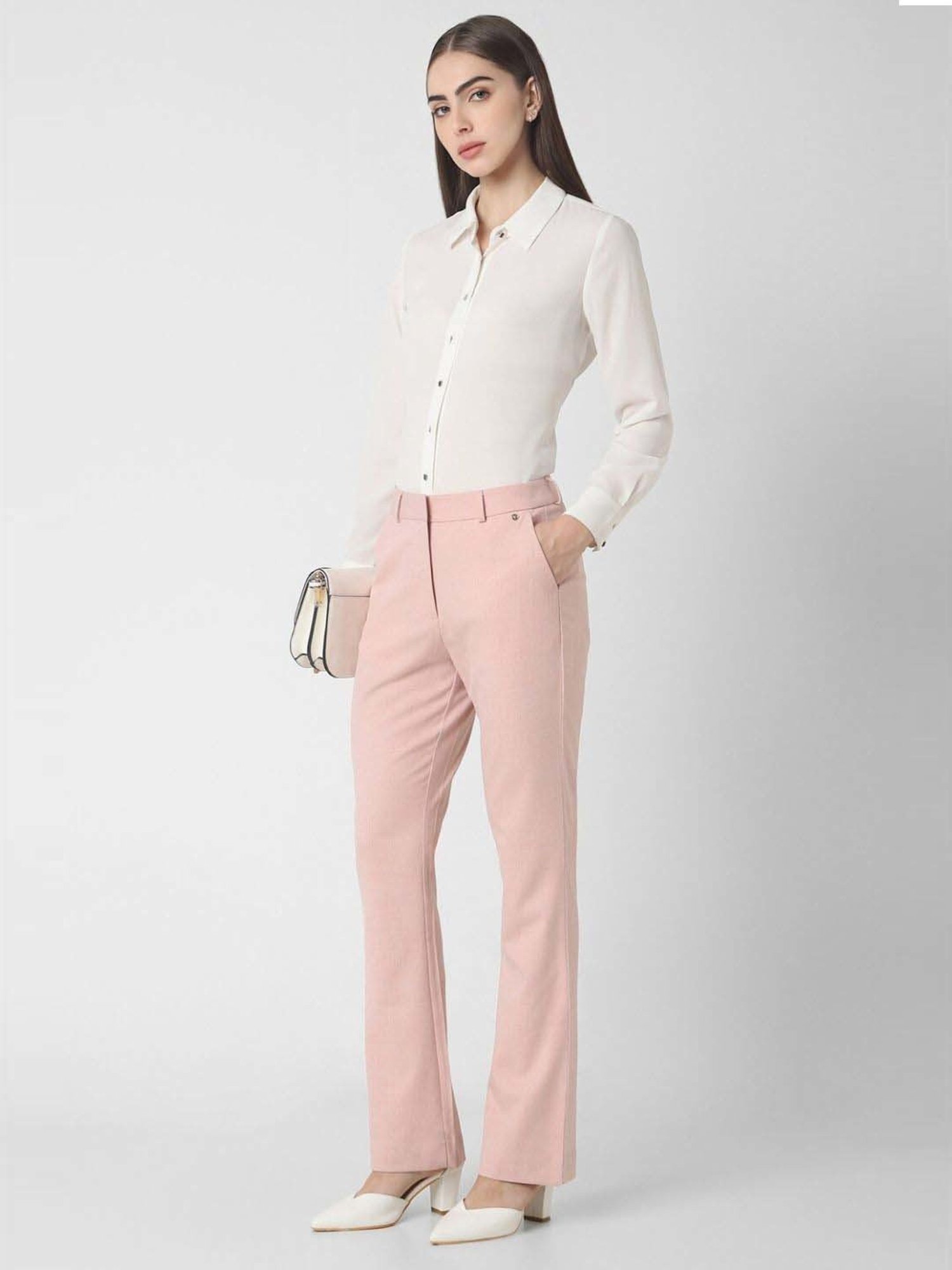 Fablestreet Brown & Black Cotton Checks Regular Fit Mid Rise Trousers