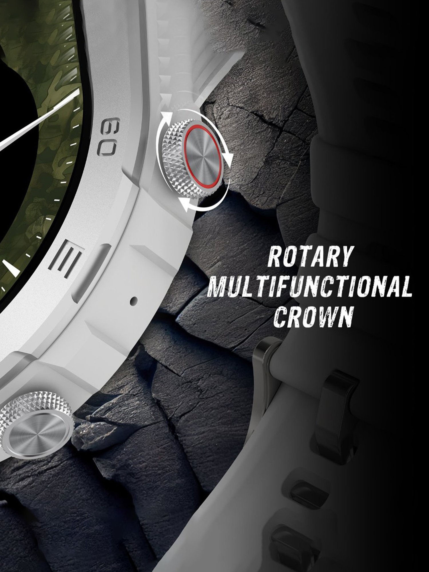 beatXP Duke Rugged BT Calling Smartwatch with 1.43 inch Round Super AMOLED Display (Silver)