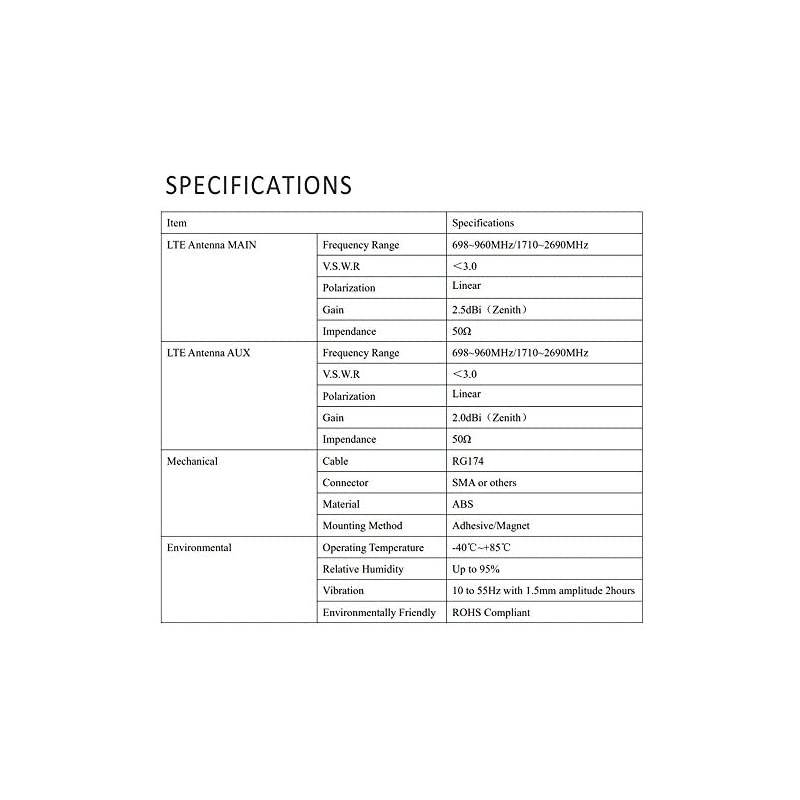 4G LTE Antenna Dual Band MIMO Magnetic Mount OmniDirectional Dual SMA Male Antenna for Huawei Sierra Netgear ZTE Novatel DLink 4G LTE Wireless Router