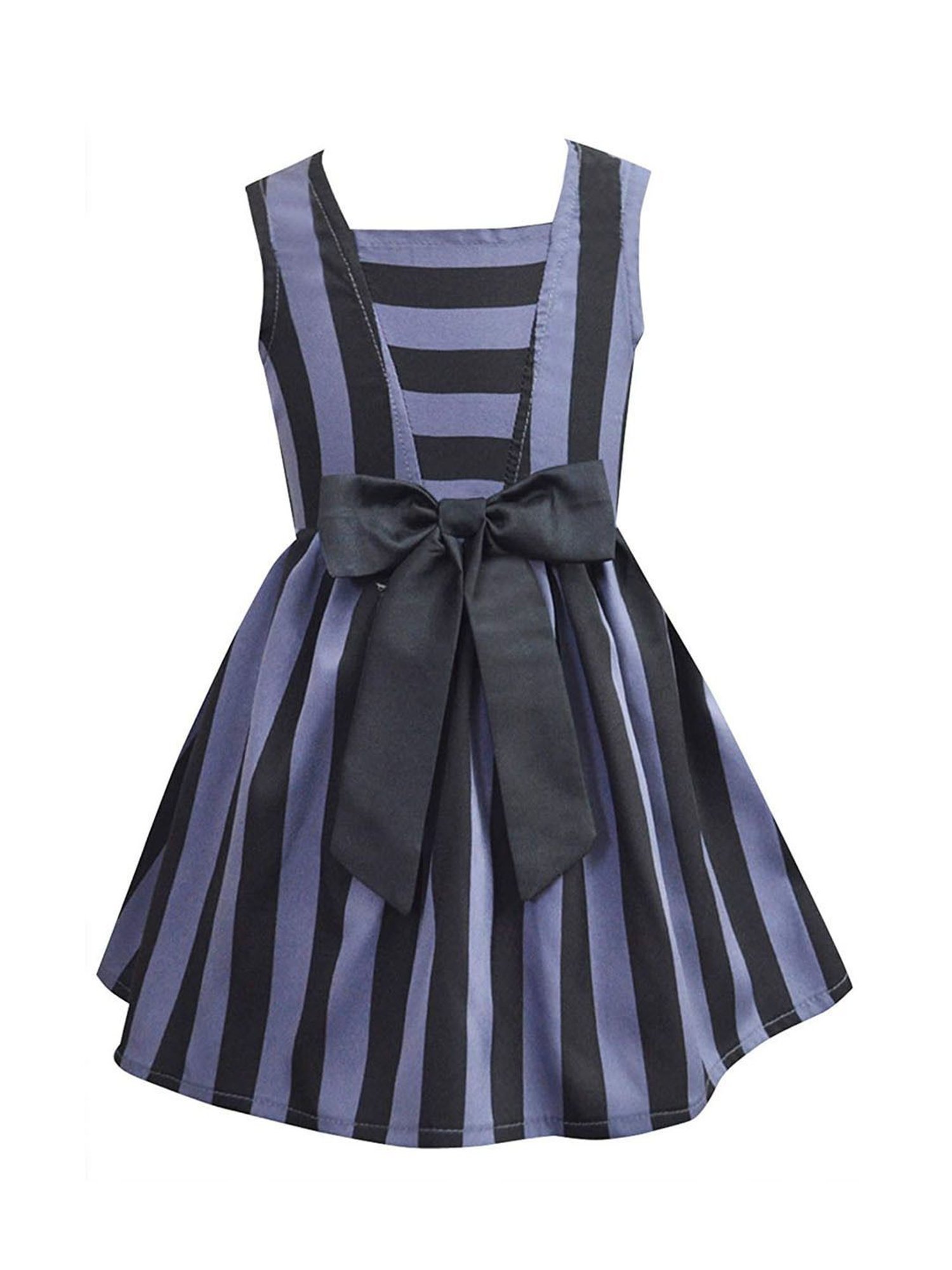 A.T.U.N. Girls Charcoal Grey & Black Striped Dress