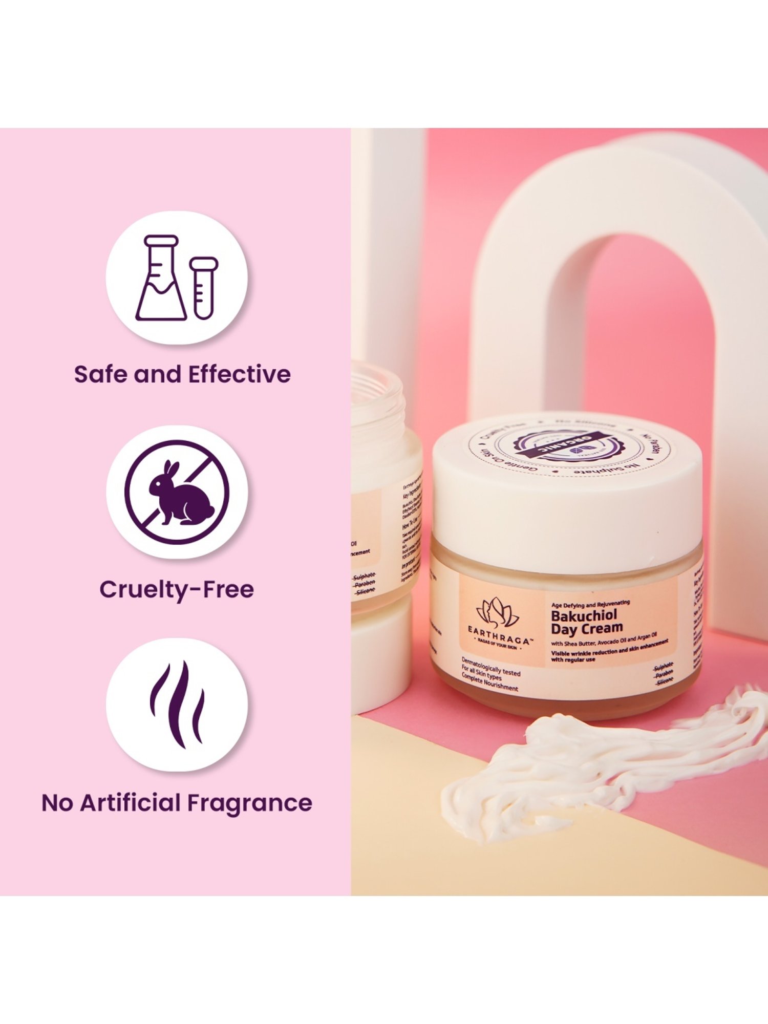 Earthraga Age Defying and Rejuvenating Bakuchiol Day Cream - 100 gm