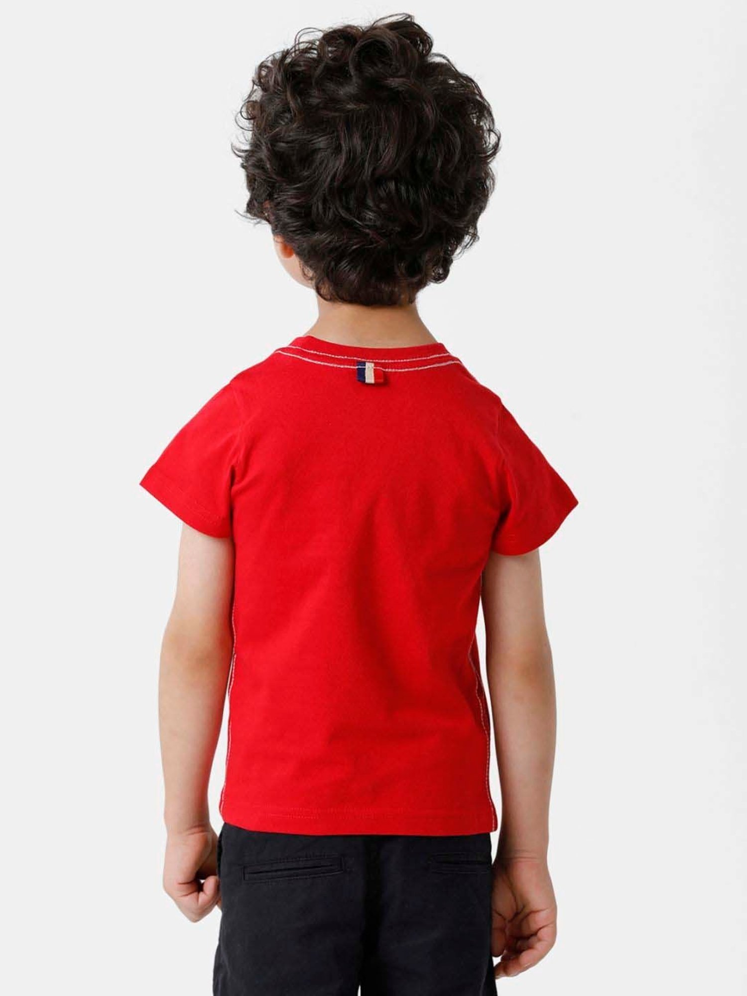 Kate & Oscar Kids Red Cotton Striped T-Shirt