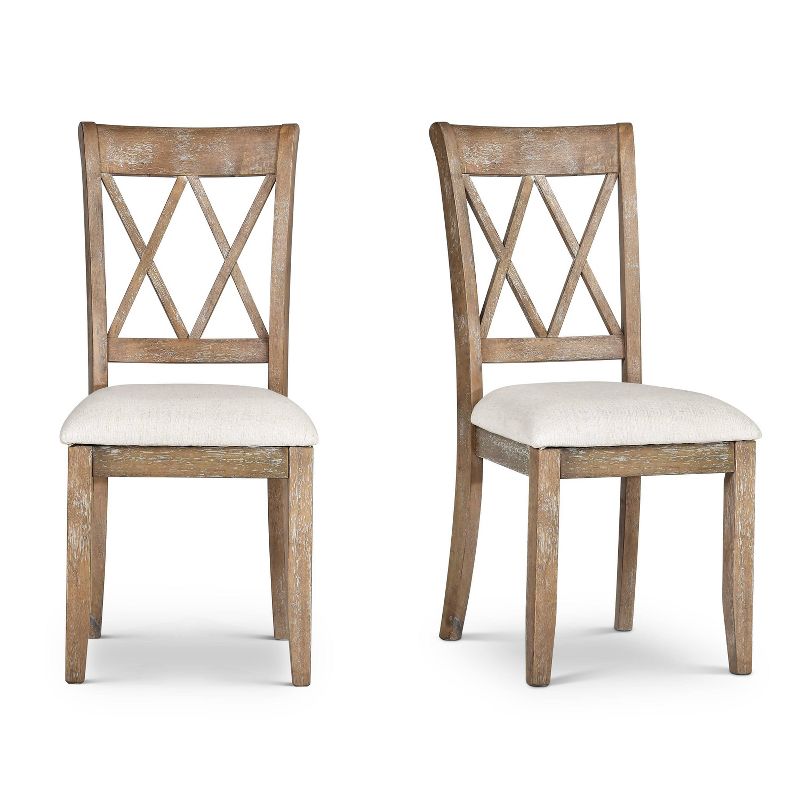 18" Set of 2 Fran Dining Chairs Distressed Gray - Steve Silver