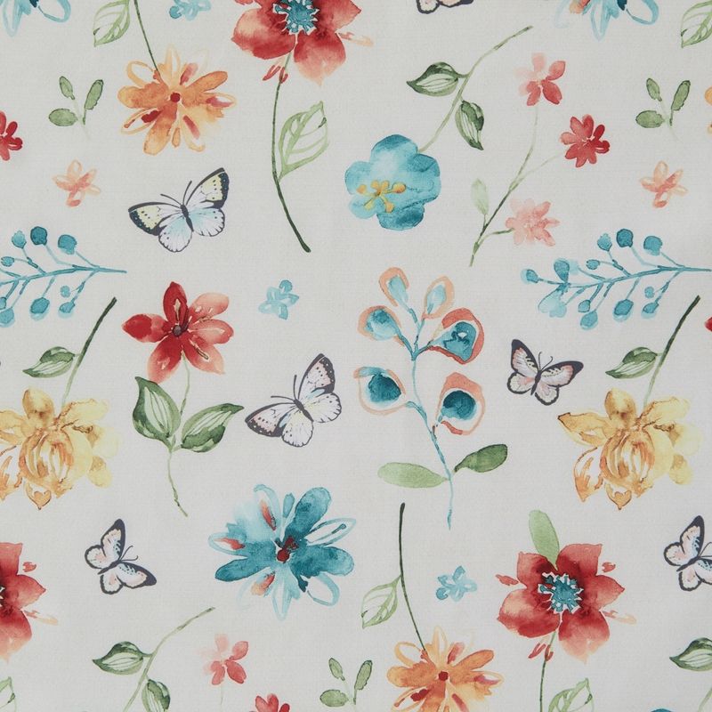 SKL Home Floral Dance Cheerful Scatter Print 36" Tier Pair - 57 x 36, Multicolored