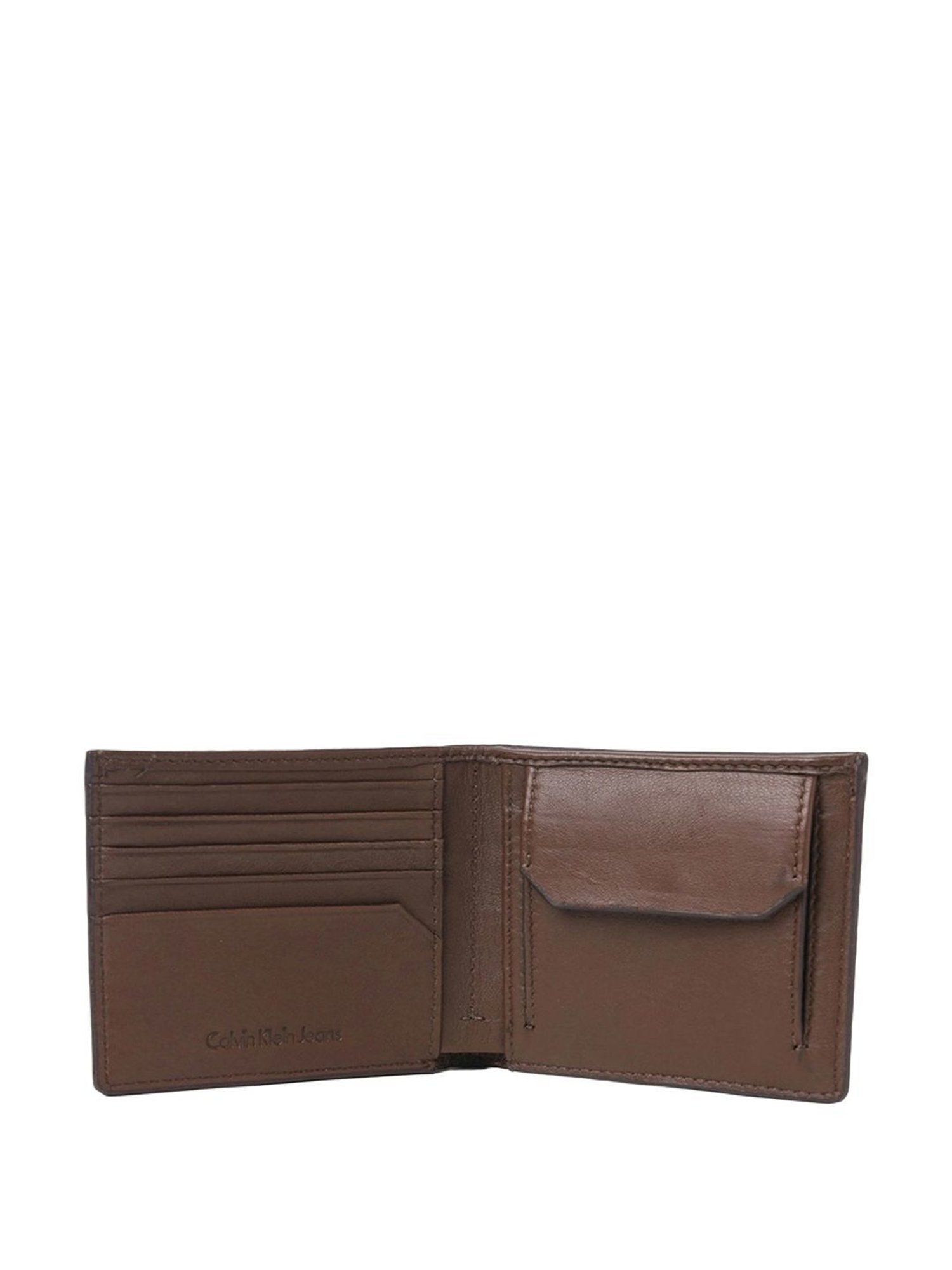 CALVIN KLEIN Brown RFID Leather Bi-Fold Wallet