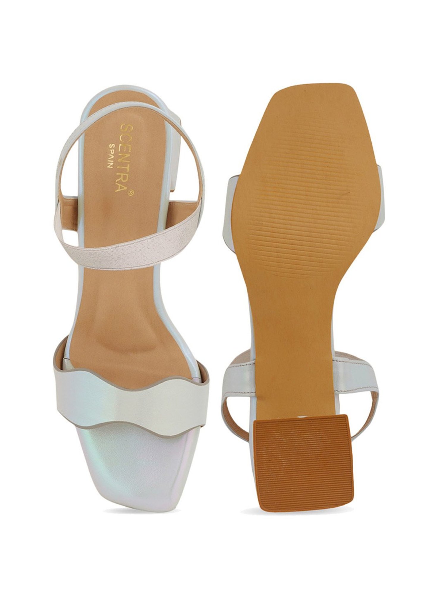 Scentra Women's Blue Ankle Strap Sandals