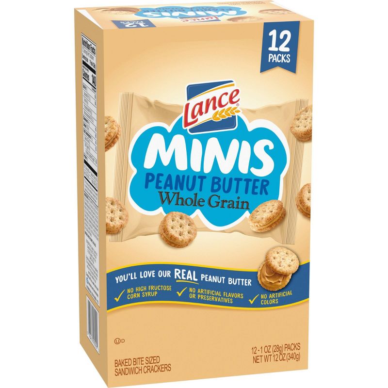 Lance Peanut Butter Whole Grain Multipack Sandwich Crackers - 12ct