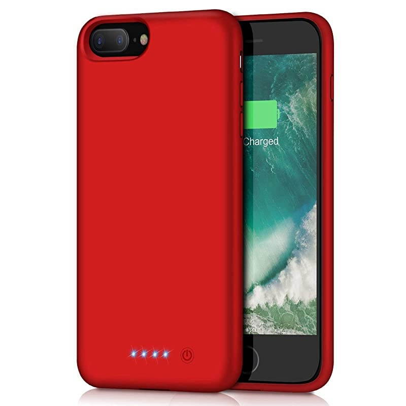 Case for iPhone 8plus/7plus/6 Plus/6s Plus, Upgraded [8500mAh] Protective Portable Charging Case Rechargeable Extended Pack for Apple iPhone 8plus/7plus/6 Plus/6s Plus(5.5') - Red